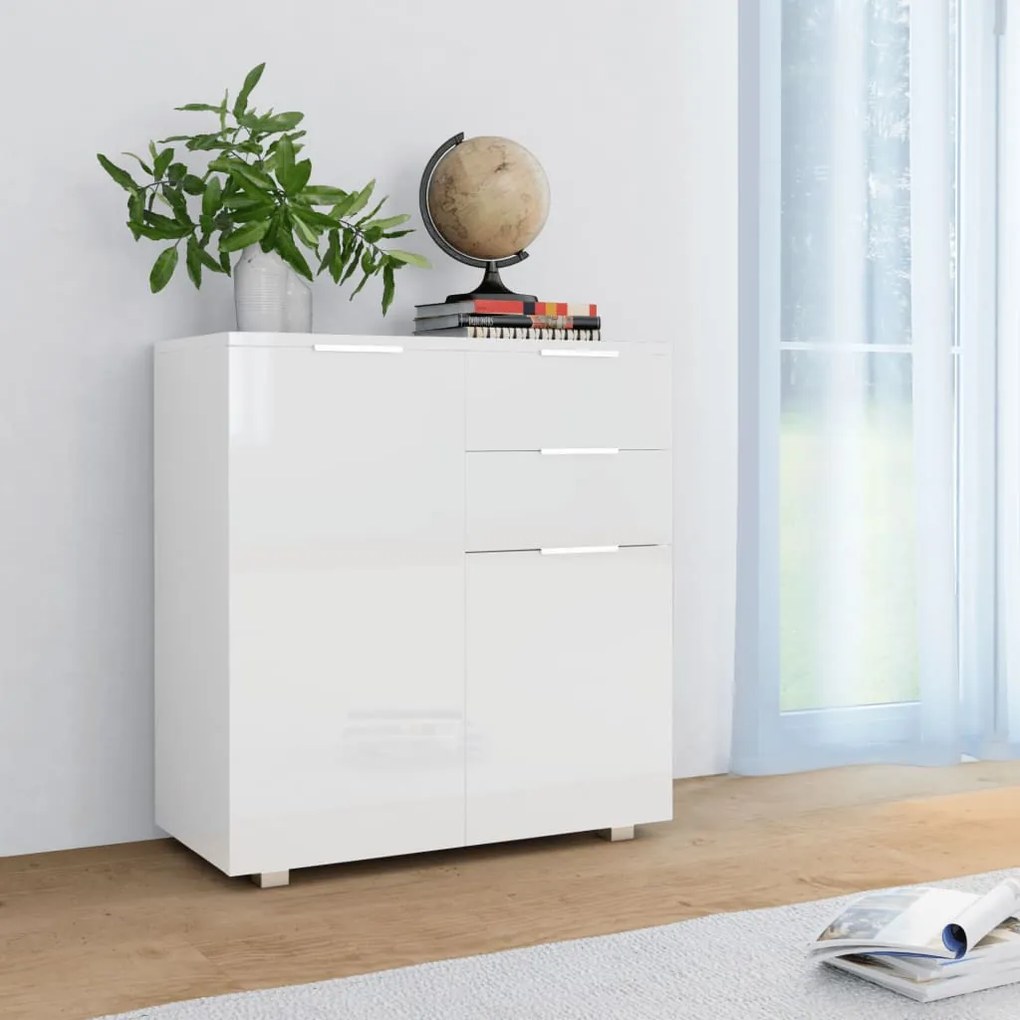 283715 vidaXL Servantă, alb extralucios, 71x35x76 cm, PAL