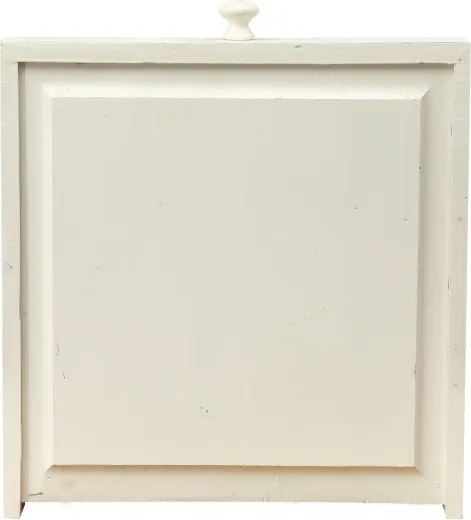 Masa fixa, L120 80 H80 cm, cu sertar, lemn masiv alb antichizat/natur