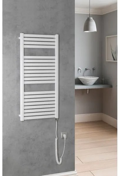 Radiator portprosop electric pentru baie Aqualine TONDI-E 300W/230V 97 cm alb