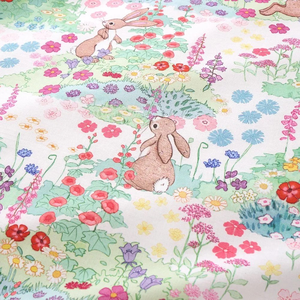 Lenjerie de pat pentru copii din bumbac pentru pat de o persoană 135x200 cm Meadow Bunnies – Belle &amp; Boo