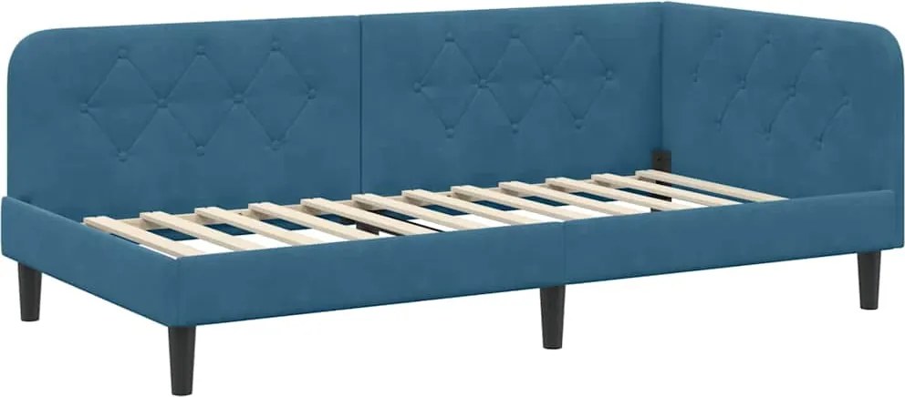 vidaXL Cadru de pat colțar albastru 100 x 200 cm Catifea
