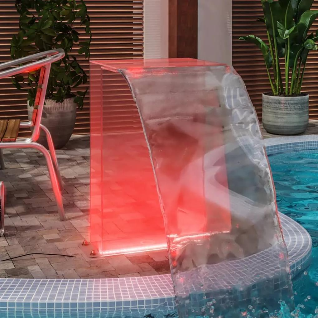 Fantana de piscina cu LED-uri RGB si set conectori, acril 51 cm