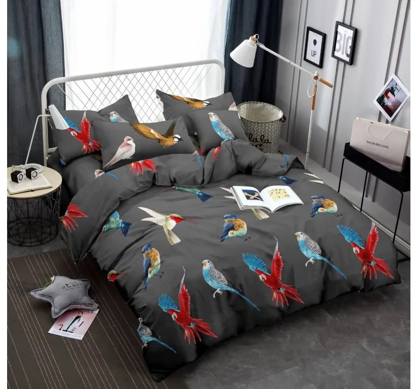 Lenjerie de pat din microfibra gri, PARROT