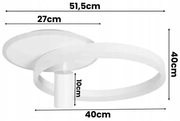 Plafonieră LED/38W/230V + 1xGU10/30W, alb