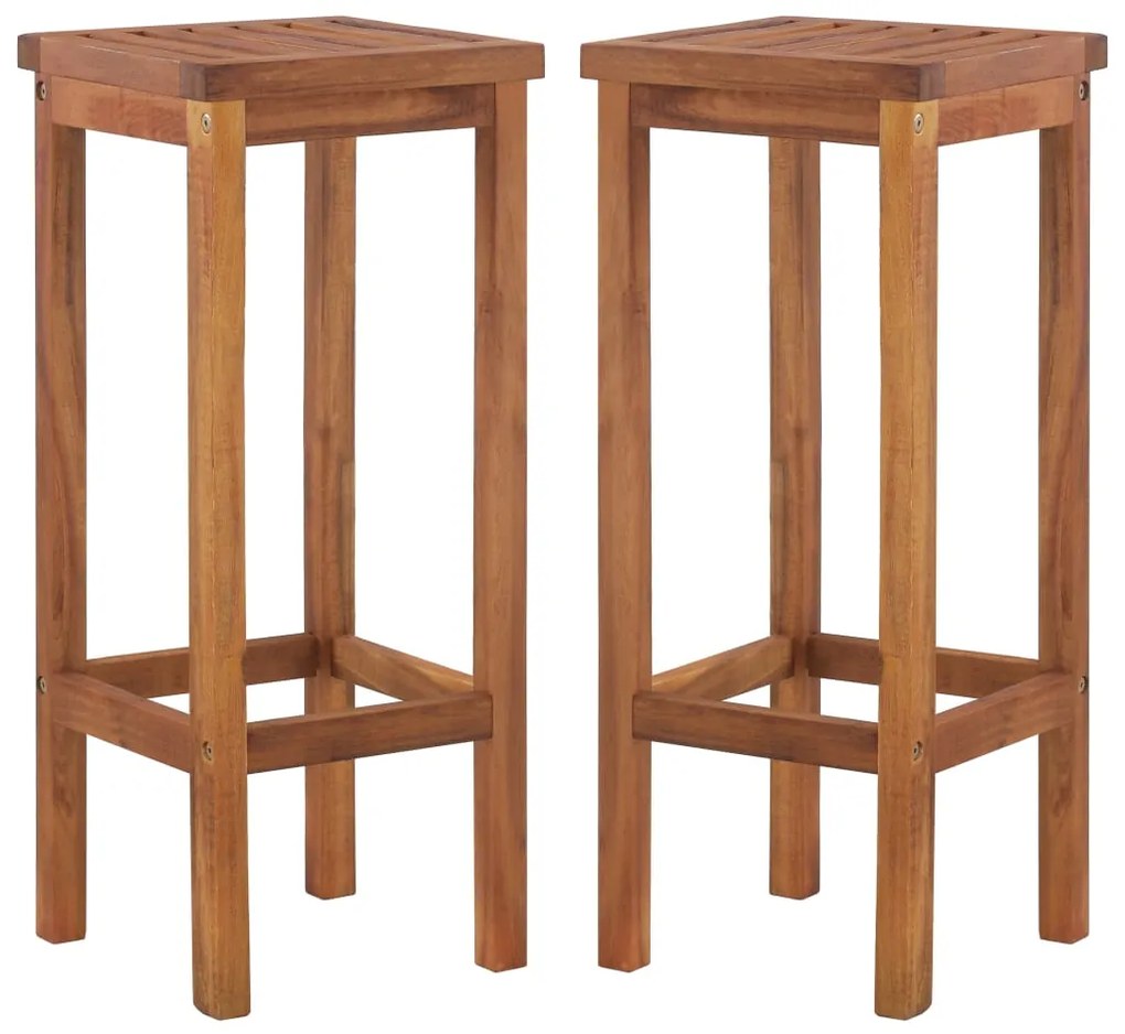 vidaXL Scaune de bar, 2 buc., lemn masiv de acacia