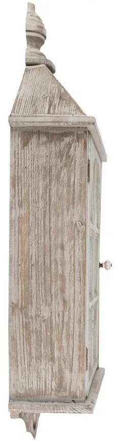 Dulap de perete, gri, din lemn, aspect vintage, Cloche