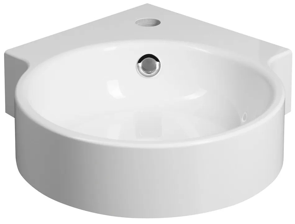 Chiuvetă albă rotundă din compozit mineral 38x38 cm Kaori – Sapho