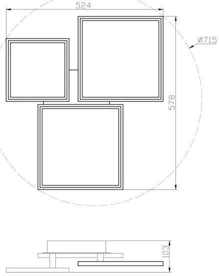Lustră LED aplicată dimabilă LED/50W/230V 3000-6500K neagră Top Light + telecomandă