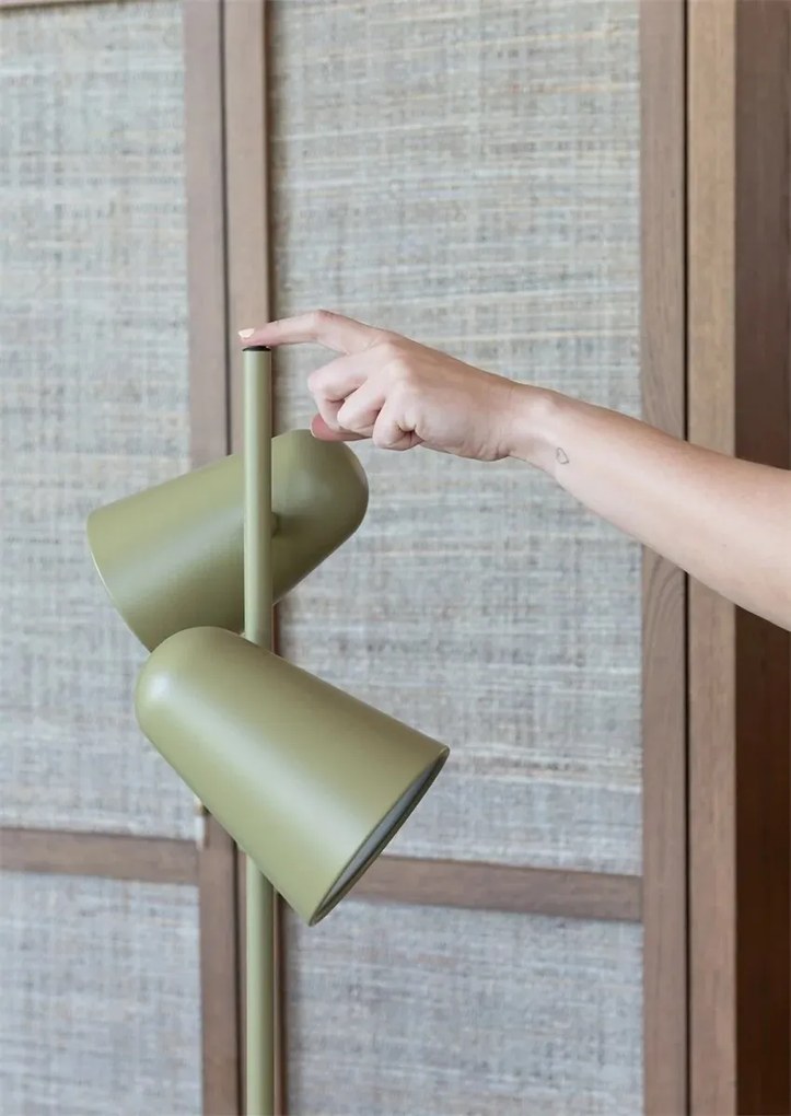 Lampa de podea cu doua spoturi directionabile Salamanca verde maslina