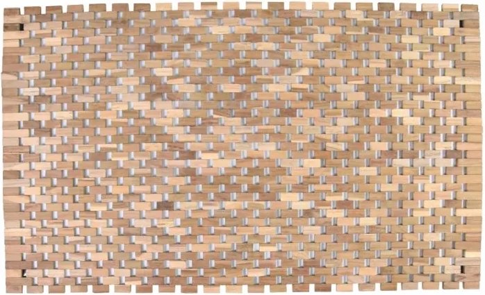 Preș antiderapant pentru baie, tec, 80,5 x 48 cm.