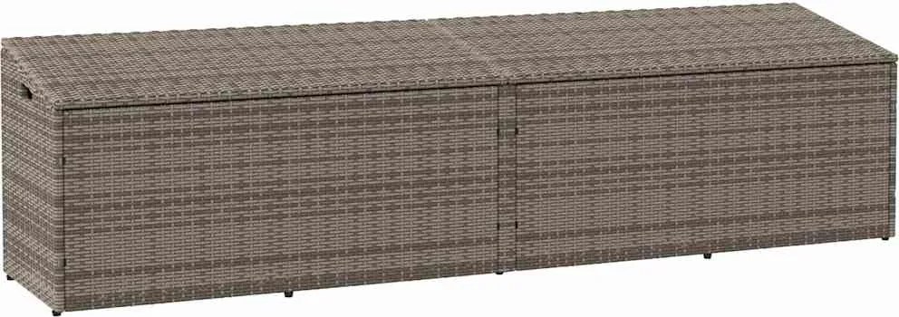 vidaXL Cutie de depozitare de grădină gri 220x50x58 cm Poly Ratan