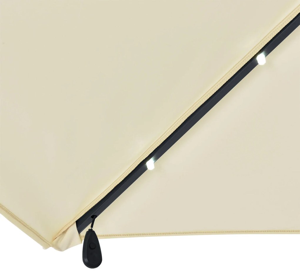 Umbrelã "Brazilia" O cu iluminare cu LED 3,5 m, crem