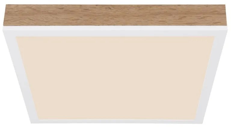 Plafoniera LED aluminiu alb, MDF aspect de lemn DORO 30x30cm