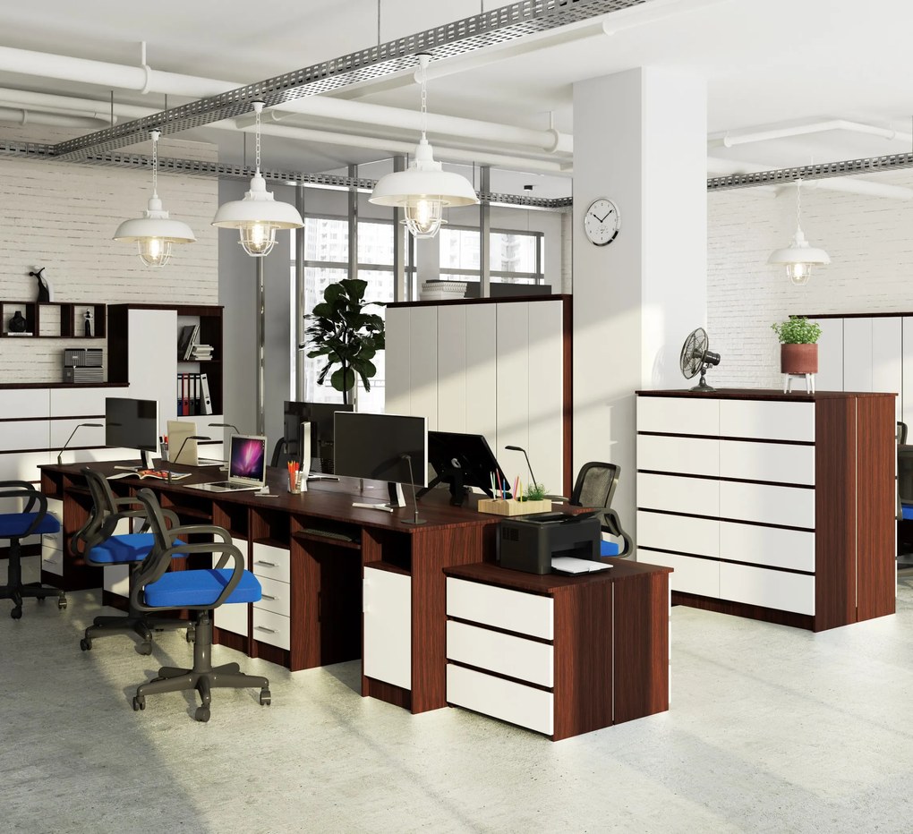 Masă PC Aziza (wenge + Alb). 1069612