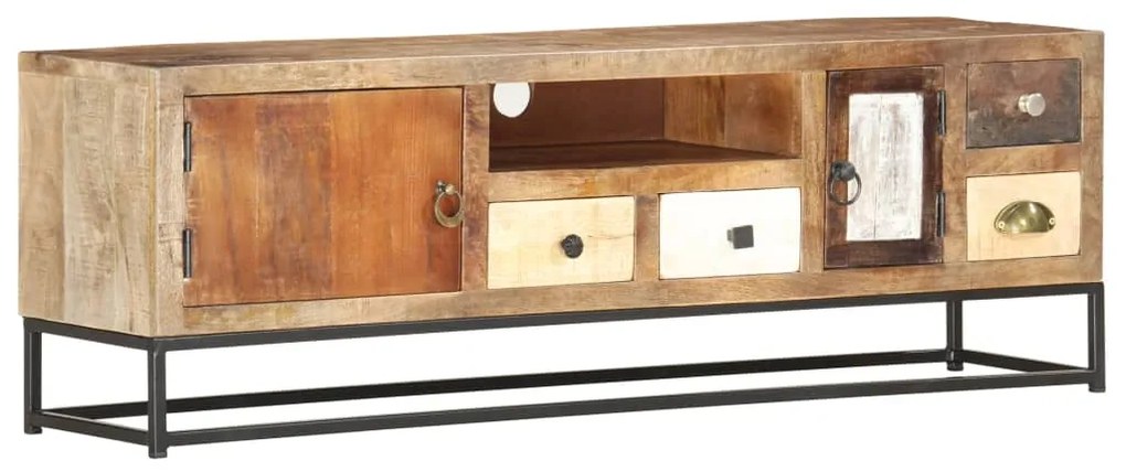 Comoda TV, 120 x 30 x 40 cm, lemn masiv reciclat