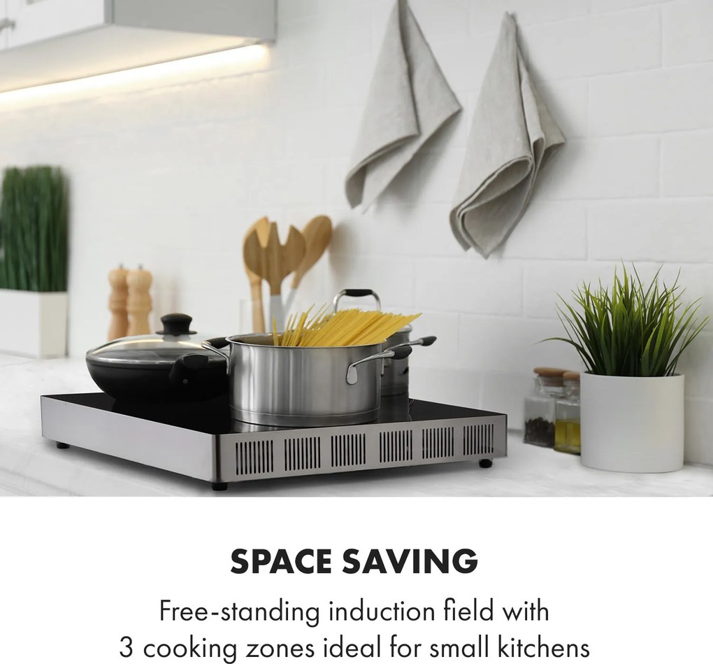 Klarstein TrinityCook, plită cu inducție, 3400 W, control tactil, sticlă