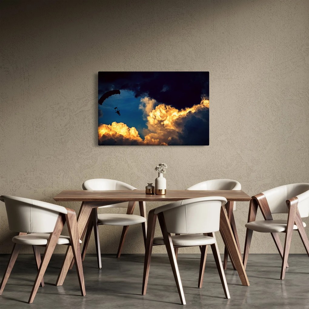 Tablou cu parașutiști în ceruri (90x60 cm)