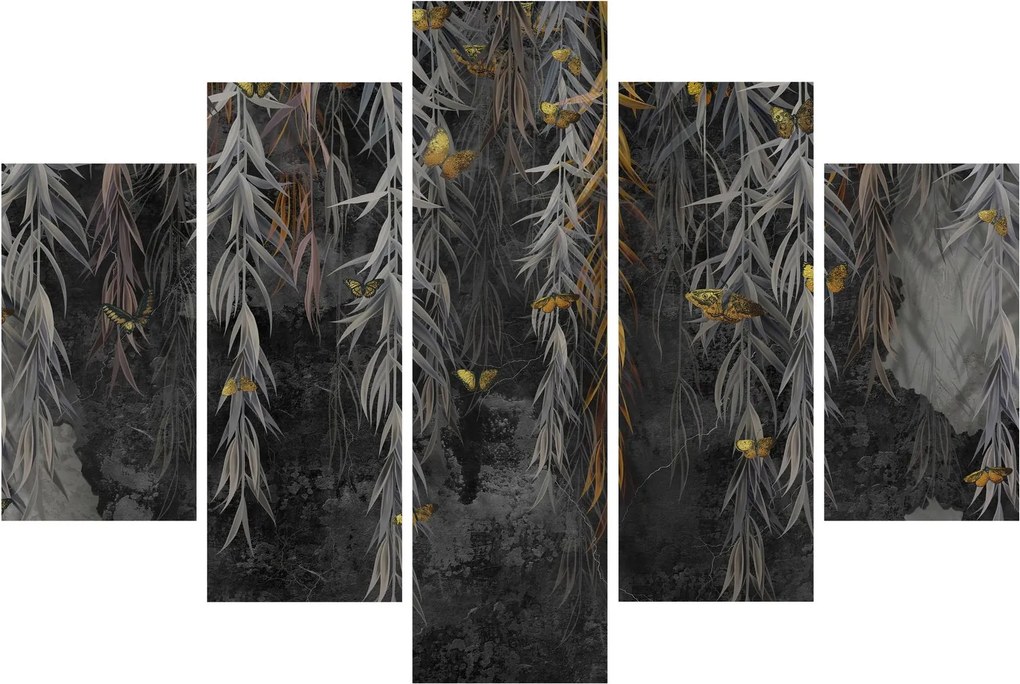 Tablou - Crenguțe de salcie, fundal negru (150x105 cm)