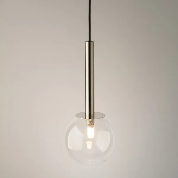 Lustră pe cablu DAISY 1xG9/12W/230V d. 14 cm crom lucios/negru/transparent