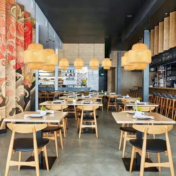 Lustră pe cablu Immax 08267L HILO 1xE27/40W/230V d. 38 cm bambus