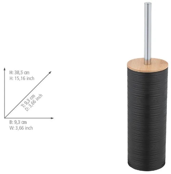 Perie de WC neagră din plastic Lyon – Allstar