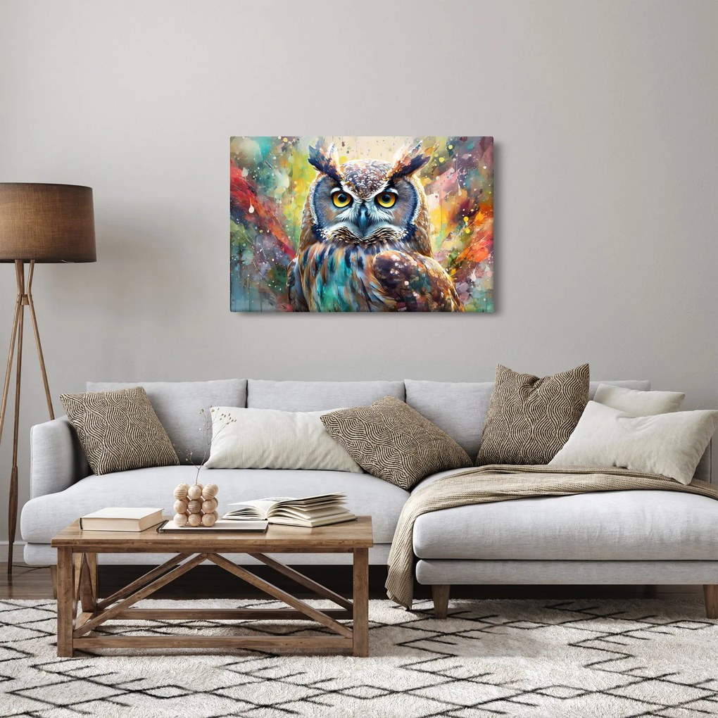 Tablou - Pictură de o bufniță (90x60 cm)