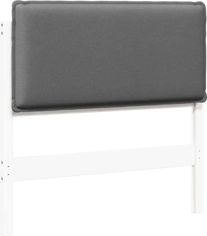 vidaXL Tăblie tapițată Alb și gri deschis 75 cm Lemn de pin masiv