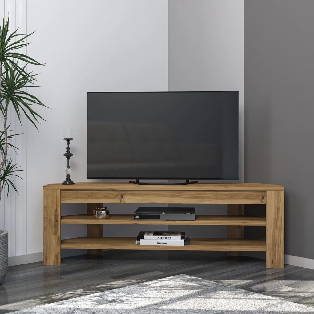 Comoda TV, Hanah Home, Corner, 120x40x30 cm, Stejar