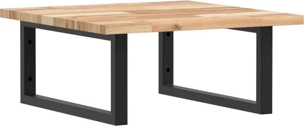 vidaXL Raft pentru lavoar montat pe perete, oțel și lemn masiv acacia