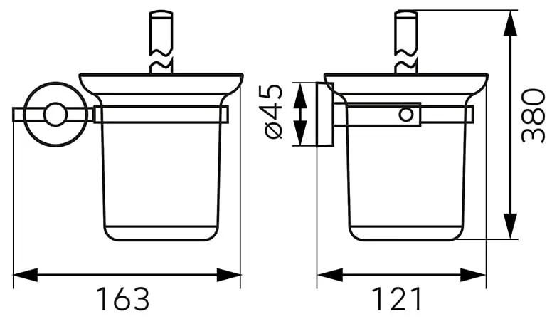 Perie wc Ferro, Mephisto, crom - 6833.0