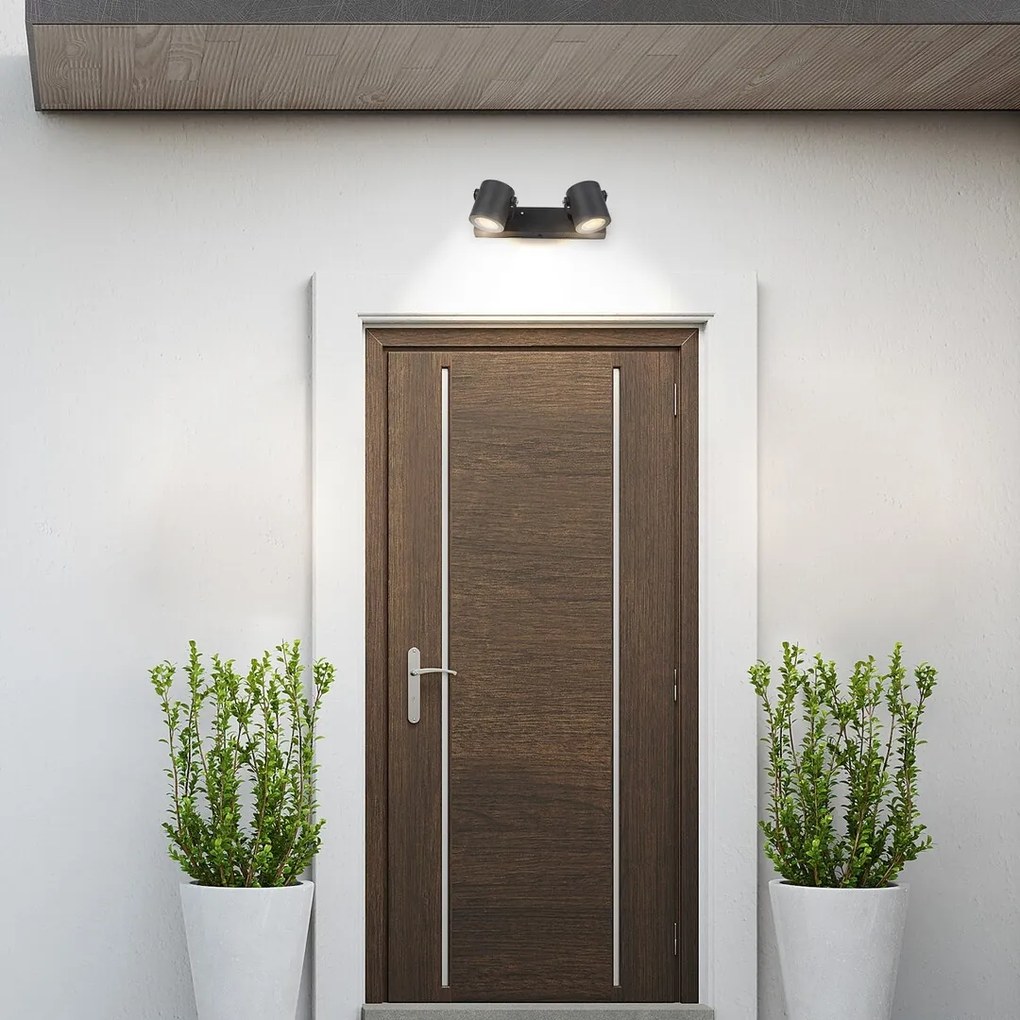 Aplica de exterior moderna cu 2 spoturi IP44 Elva