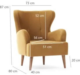 Fotoliu cu aripi NEKO, auriu