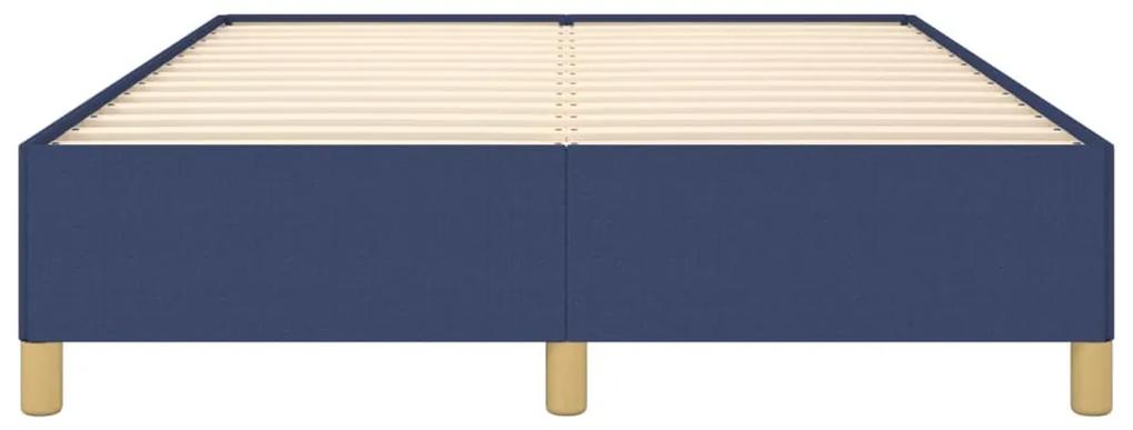 Cadru de pat, albastru, 140x190 cm, material textil Albastru, 35 cm, 140 x 190 cm