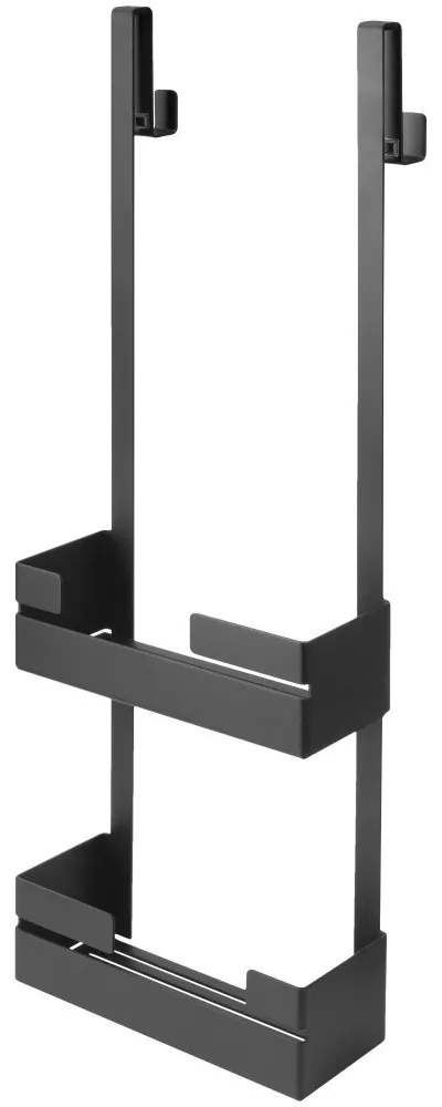 Etajera dubla cu agatatoare Deante Mokko negru 76x25 cm