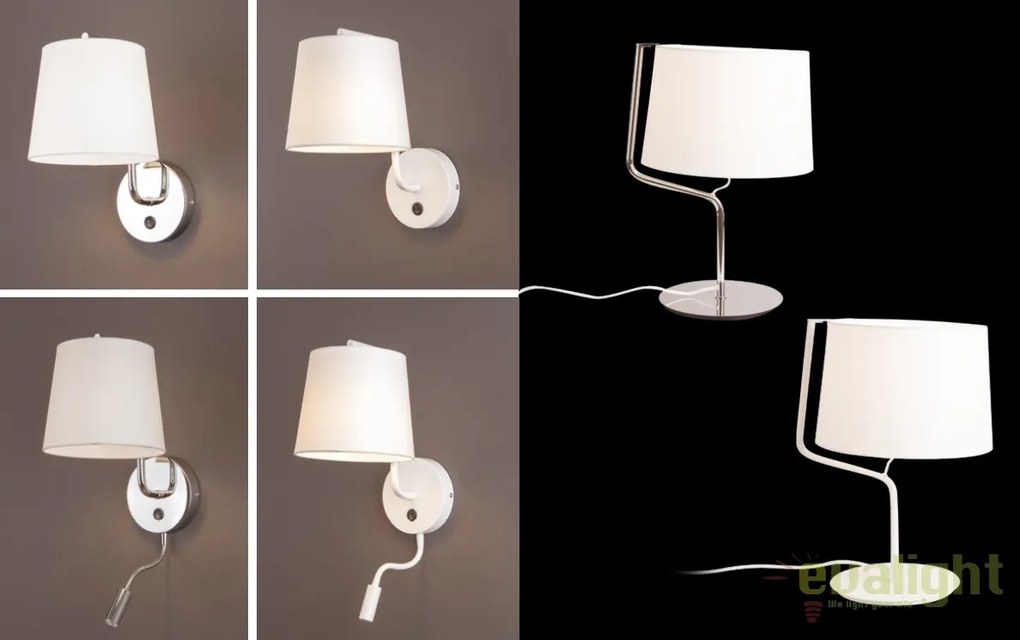 Aplica perete moderna cu reader LED CHICAGO crom W0198 MX