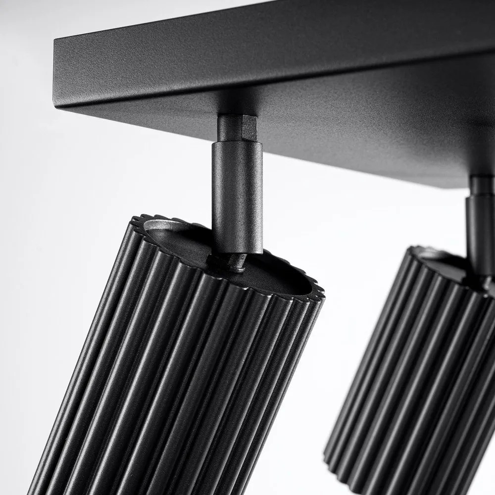 Spot negru din metal ø 6,5 cm Gleam – Sollux