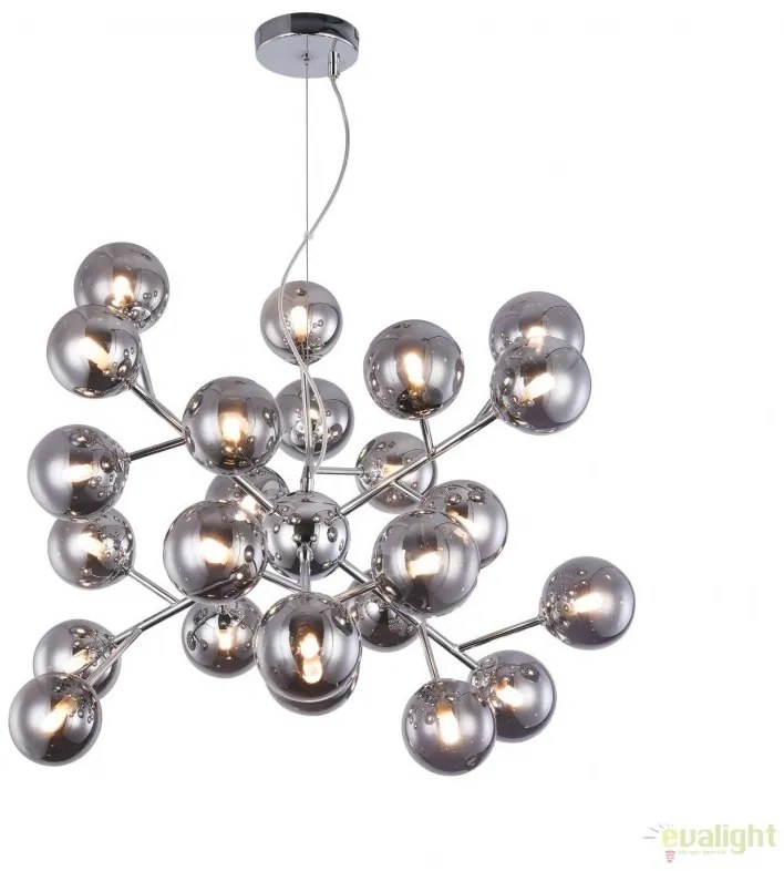 Lustra deosebita cu 24 de surse de lumina Dallas, crom/ fumuriu MYMOD545PL-24CH