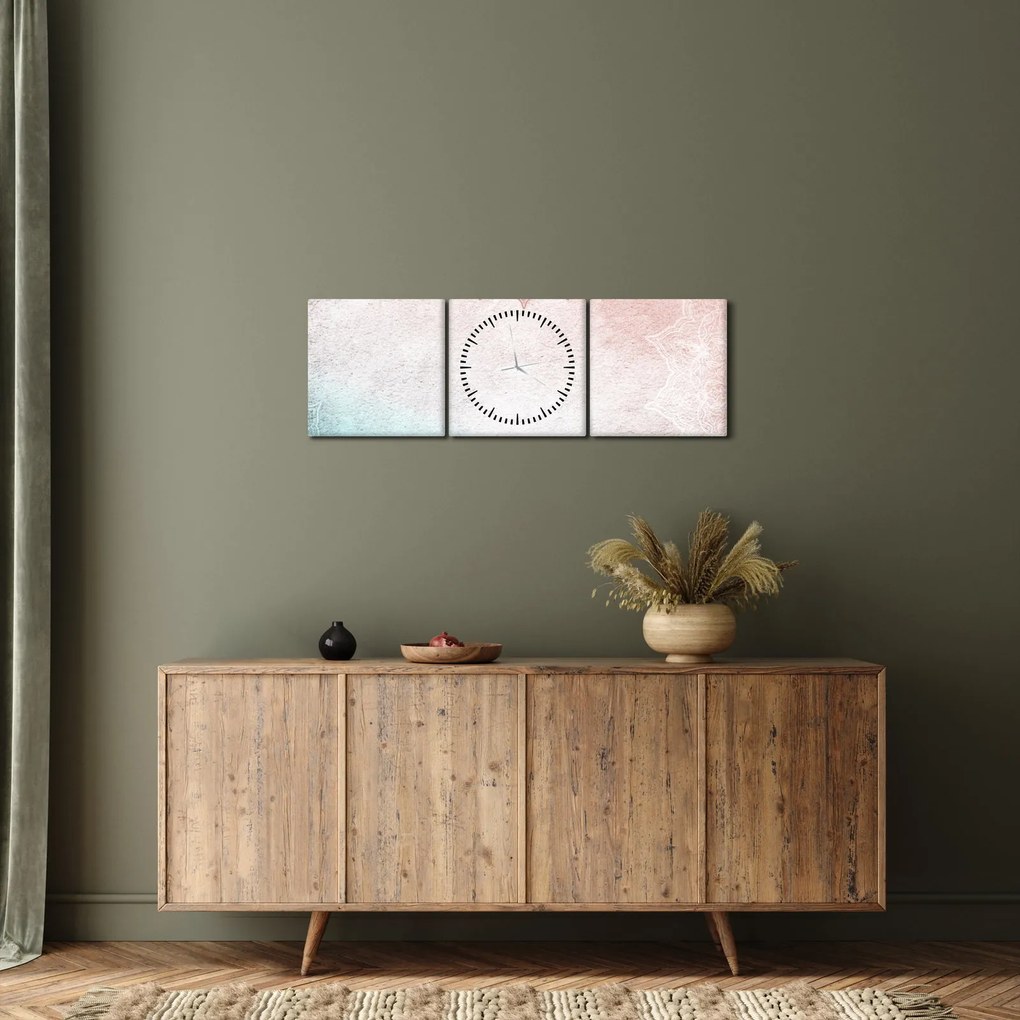 Tablou - Mandala pe zid 2 (cu ceas) (90x30 cm)