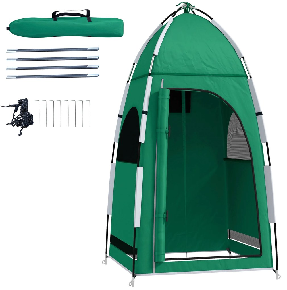 Outsunny Cort Dus Vestiar Intimitate Adăpost Portabil Exterior Camping Plajă Geantă Transport Verde | Aosom Romania