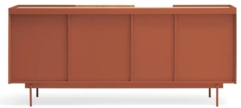 Comodă cărămiziu-natural joasă cu aspect de lemn de stejar 180x78 cm Otto – Teulat