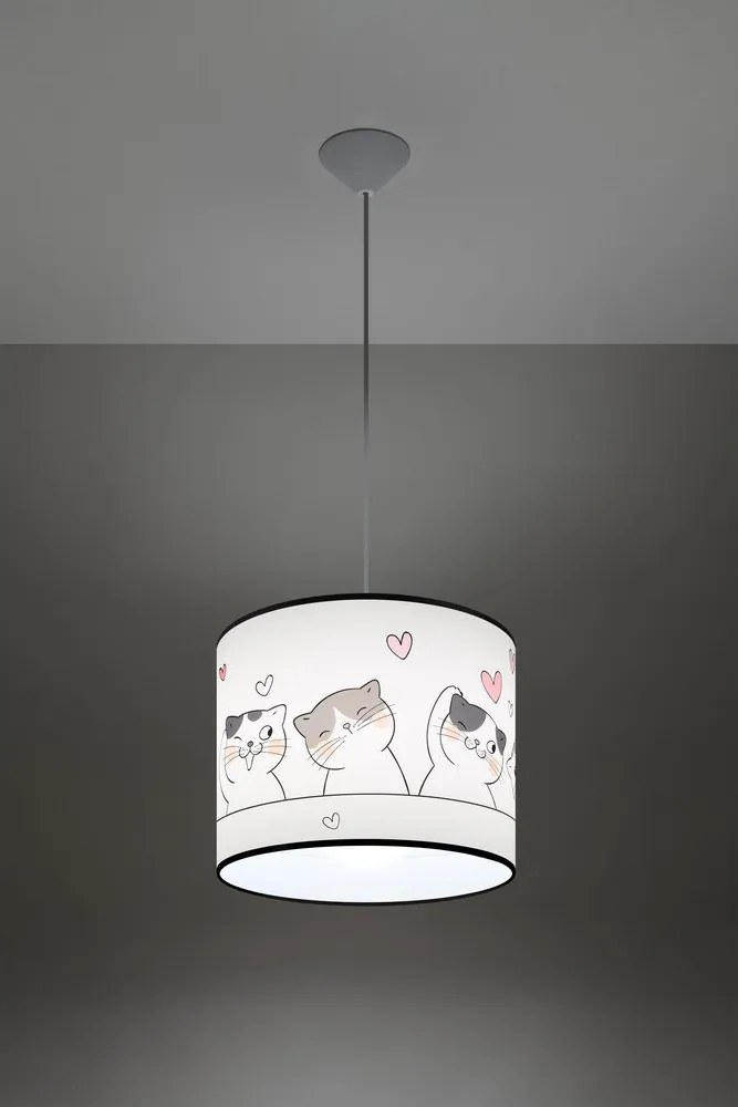 Lustră pentru copii albă Puss – Sollux