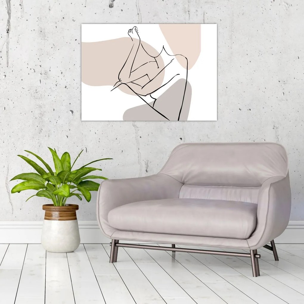 Tablou - Femeie corp linie de artă N⁰1 (70x50 cm)