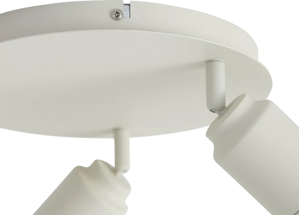 Spot încastrat modern bej cu 3 lumini IP44 - Ducha