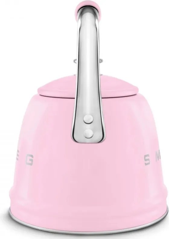 Ceainic cu fluier Smeg WKF01PK, 2,3 l, Inductie, Maner rece, Otel, Roz