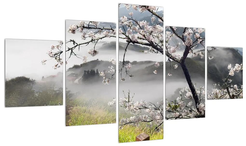 Tablou cu peisaj înflorit de primăvară (125x70 cm), în 40 de alte dimensiuni noi