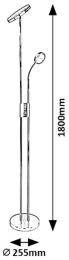 Lampadar LED dimabil OPHUS LED/18,5W/230V + LED/4,5W negru Rabalux 3240