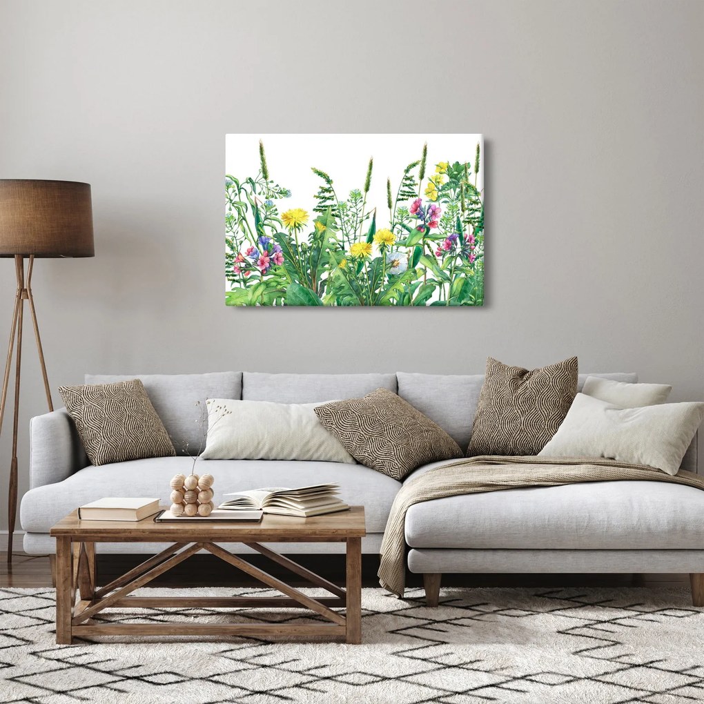 Tablou - Flori de pajiște pictate (90x60 cm)