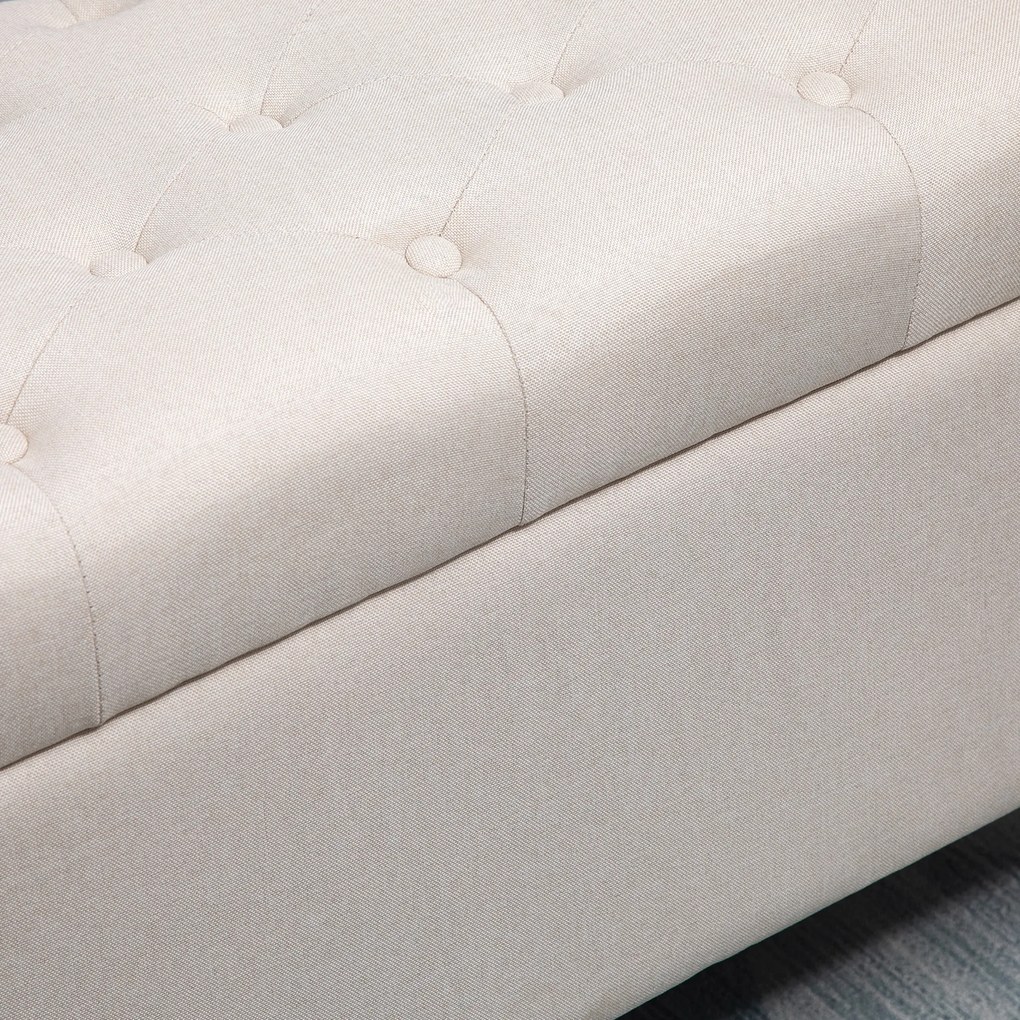 HOMCOM Banc de rangement taburet salon cap de pat cufar de depozitare pentru salon, camera, intrare, 100 x 40 x 44 cm, alb | Aosom Romania