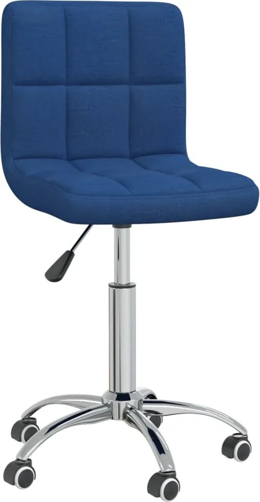 vidaXL Scaun de birou pivotant, albastru, material textil