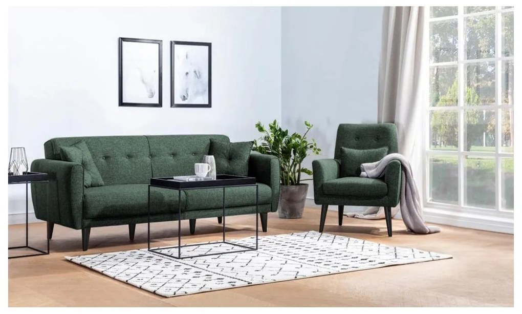 Set canapea fotoliu Aryanna (Verde). 1101498